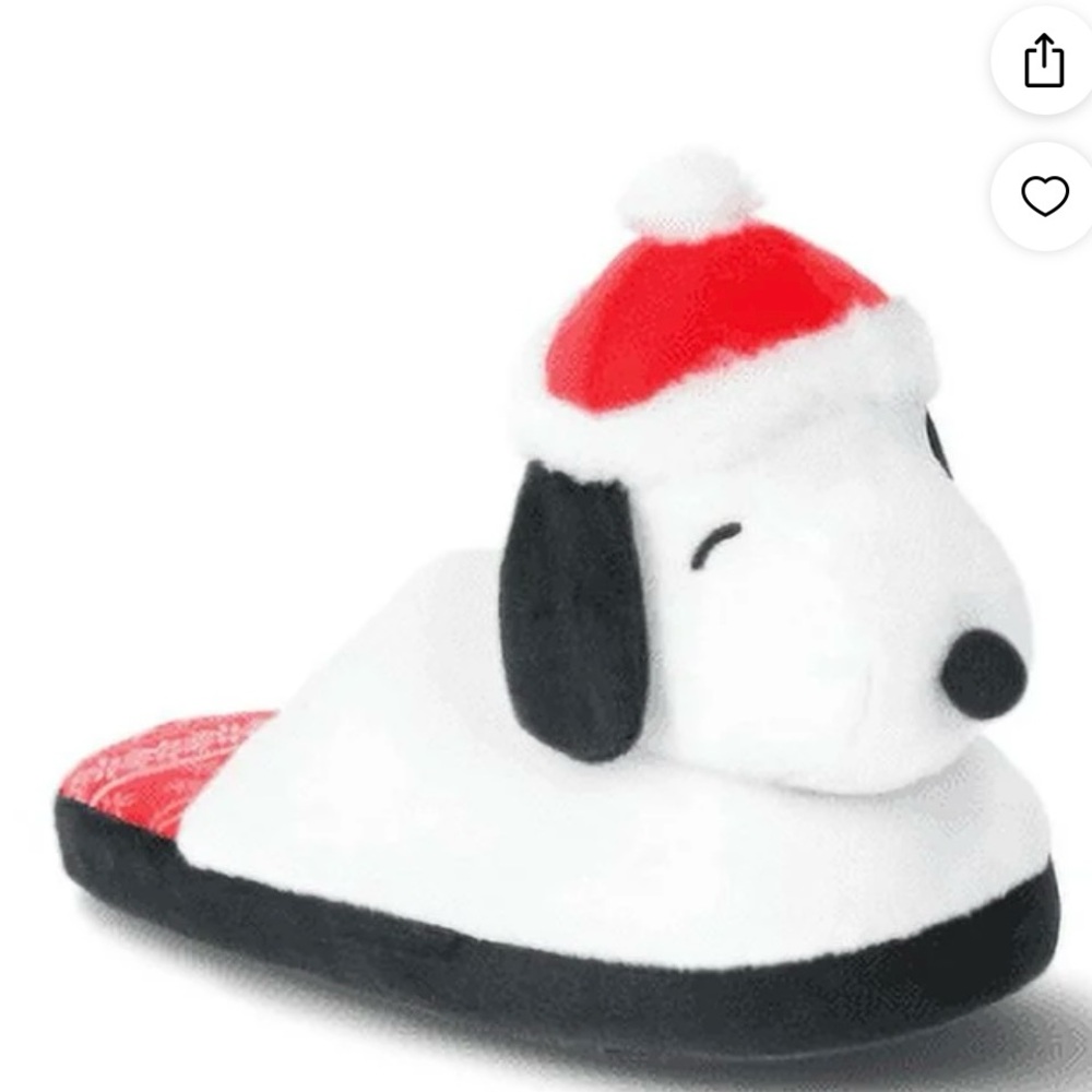(NEW) Peanuts Family Christmas Character 3D Scuff Slippers